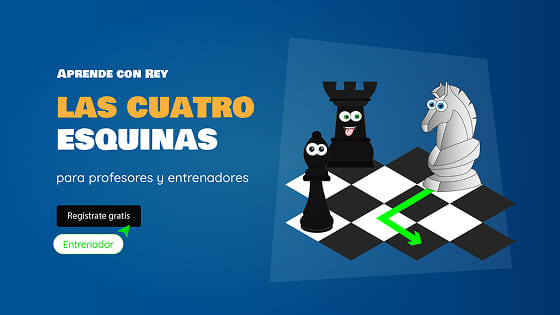 Minijuego de ajedrez Las cuatro esquinas - Aprende a mover el caballo en ajedrez